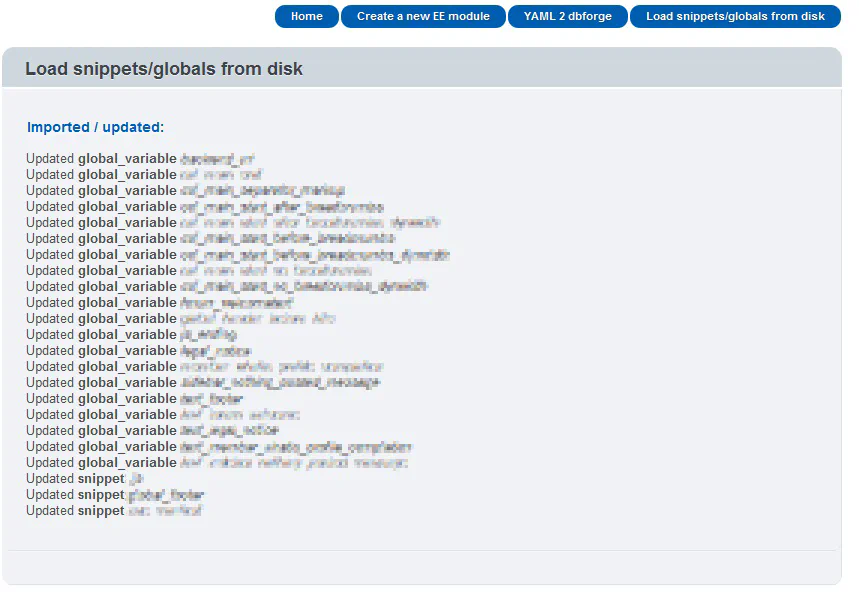Update/Import snippets/global variables from disk